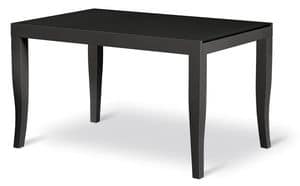 NOA 2, Extendible wooden table, top in painted glass