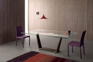 Oblique, Extendable table, modern, rectangular, for dining room