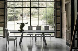 PONENTE 180 TA1A4, Table with top and extensions in porcelain stoneware