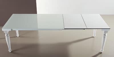 s56 cesare s58 cesarone, Extendable table with glass top