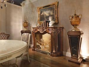 Imperial, Louis XV style fireplace, carved wood