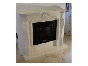 Luigi XV, Fireplace with structure made of hand carved stone