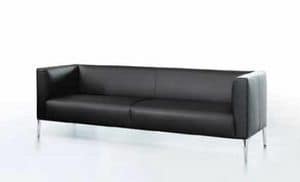 WIDE LIGHT, Fireproof sofa in polyester fiber, with metal feet