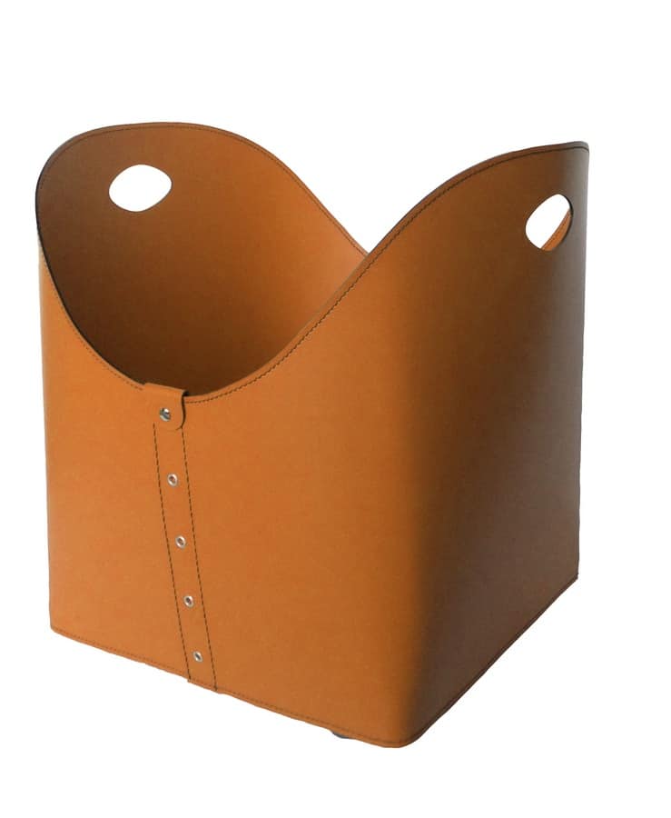 Leather wood holder best sale