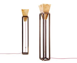 740501 York, Floor lamp, with base in canaletto walnut