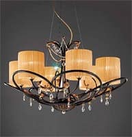Aida chandelier, Classic suspended lamp with crystal Sw drops