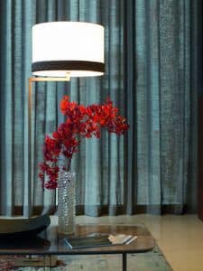 ELYSEE floor lamp, Floor lamp with square base and cylindrical lampshade