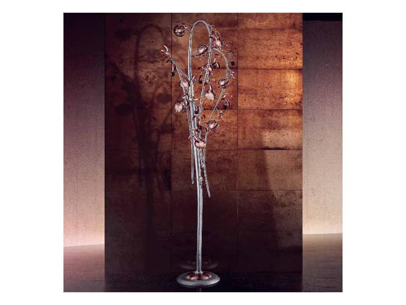 Melograno floor lamp, Classic floor lamp with spherical glass crackle elements