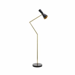 Wormhole Art. BB_WOR02p_9005, Brass double joint arm stand floor lamp