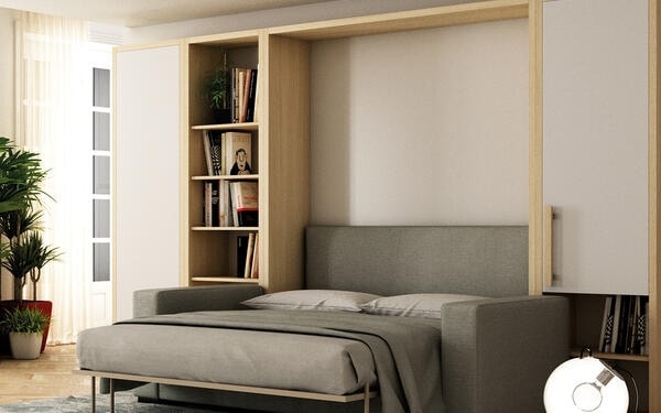 Haussmann, Space-saving solution with foldaway bed