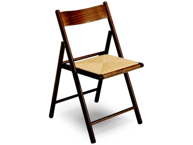 185 F , Foldable chair, with straw seat, for restaurant