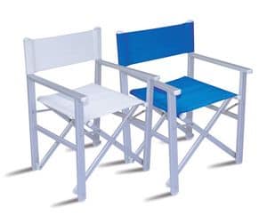 CHAT67, Aluminium director chair, seat and back in PVC