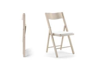 Kate, Wooden folding chair, padded seat, for events