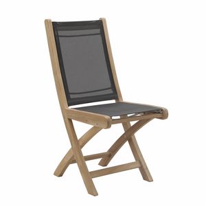 Macao 0340, Folding chair, in teak and waterproof fabric