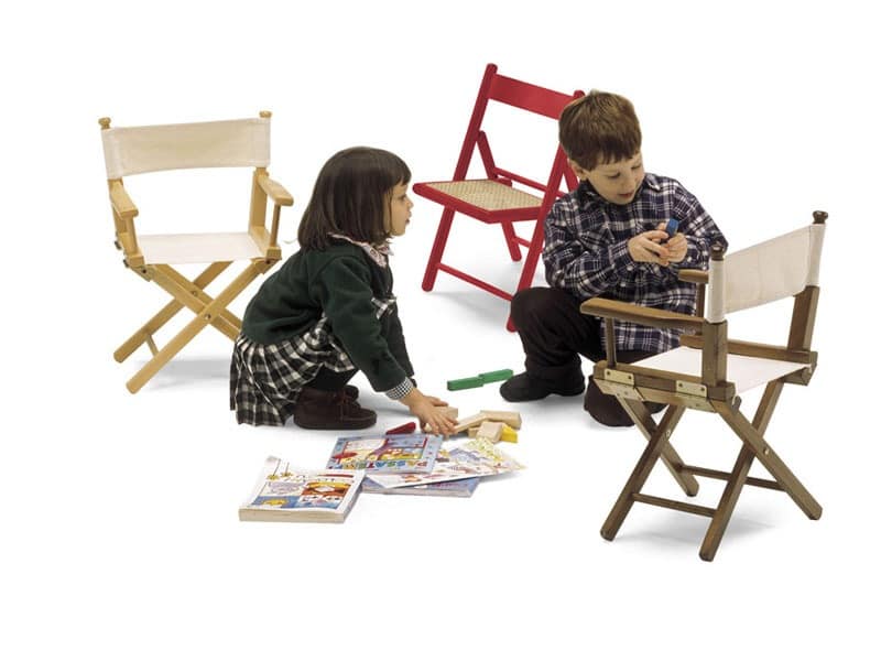 Mini Regista P, Folding chair in wood and fabric, for children