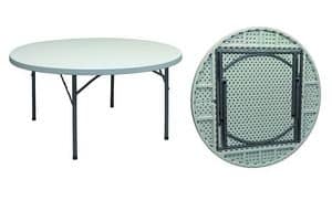 3064, Round folding table, structure in painted iron