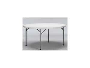 Resol.C - Beethoven, Round folding table, polyethylene top, for events