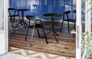 Poule round, Round folding table for bar, with 3-spokes base