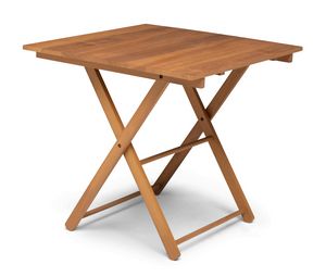 Table IR 80x80, Square folding table in iroko wood