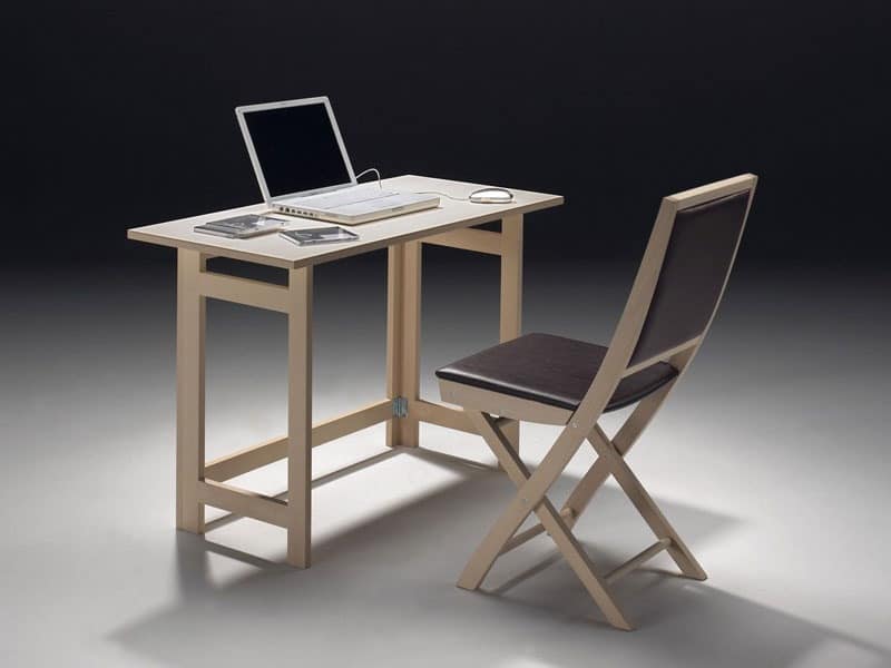 Tavolo P rectangular, Stowable table, available in various wood finishes