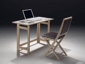 Tavolo P rectangular, Stowable table, available in various wood finishes