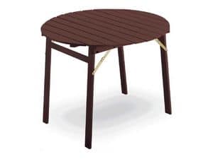 Tavolo P round, Table with folding frame, round top, in beechwood