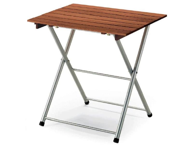 Tavolo Spring, Metal folding table, with wooden top