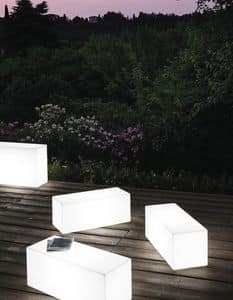 LT 2756, Complements furniture, polycarbonate bench, interior light