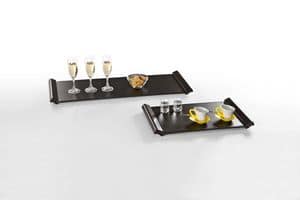Vassoio P/G, Trays covered with leather for home and bar