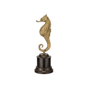 Ariel Art. VR_506, Brass seahorse with black marble base