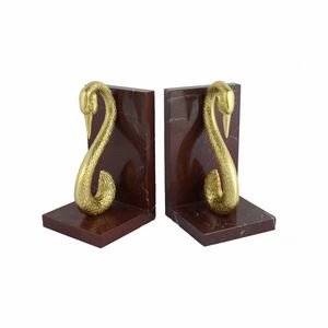 Belle Art. VR_103, Marble bookend with brass swans