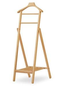 Clothes stand, Collapsible clothes rack in beech, for apartment