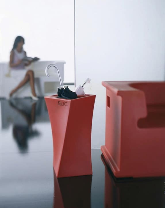 Elic, Design umbrella stand, made of polyethylene, for the home or office