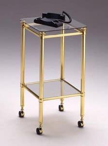 IONICA 682, Phone trolley for home, phone holder cart with glass top