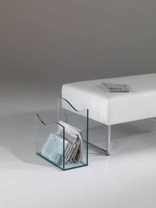 Magazine rack, Glass magazine rack, ideal for waiting areas