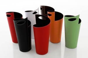 Ombo 855, Umbrella stand in painted steel, covered in leather