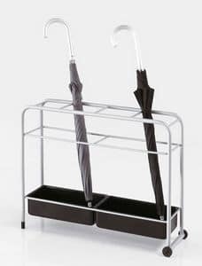 Pioggia, Umbrella stand in painted steel wheels