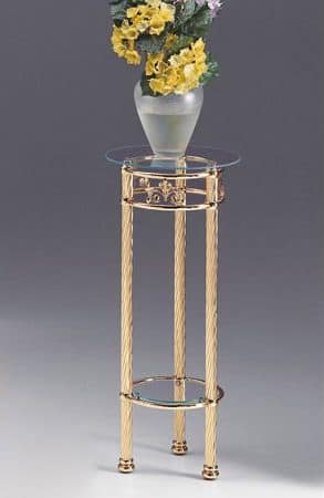 VIVALDI 1094, Brass column with glass top, for home