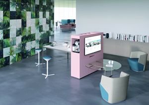 Isola colonne L40 H150, Furniture for meeting area, with coffee machine holder