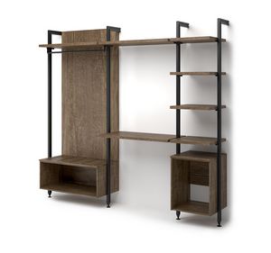 Art. 30855 Open multifunction wall unit with uprights, Wall furniture for hotel room