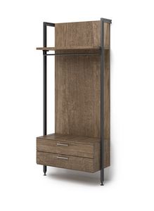 Art. 30861 Wall-mounted structure with luggage rack and drawer unit, Wall structure for hotel rooms, with luggage rack and chest of drawers