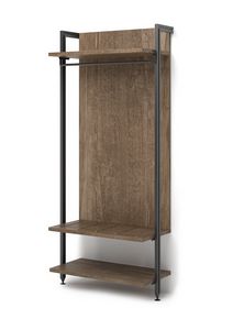Art. 31019 Shelving wardrobe with luggage rack, Wardrobe with shelves and luggage rack for hotels