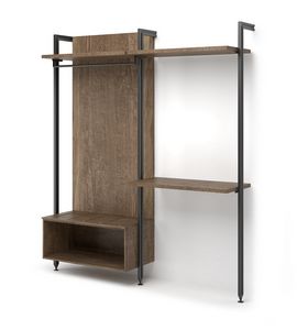Art. 31040  Upright-frame wardrobe with luggage rack and writing desk, Furniture for hotel rooms, with desk and luggage rack