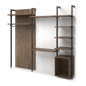 Art. 31175 Upright-frame wardrobe with writing desk and minibar column, Upright wardrobe for B&Bs and accommodation facilities