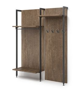 Art. 31183 Multifunction wall unit with luggage rack and hanging area, Open cabinet for hotel room