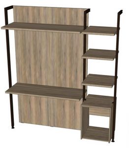 Art. 39029 Composition with writing desk and shelves, 172 cm wide, Cabinet with desk for hotel room