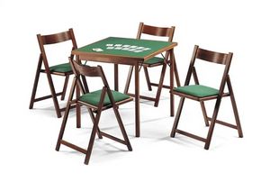 Gioco 112 table 80x80, Game table with green cloth top