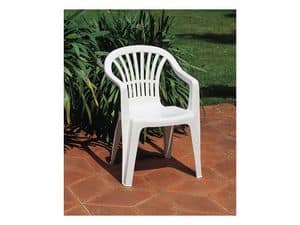Altea, Outdoor chair with armrests, made of plastic
