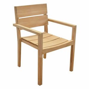 Chair Parker, Stackable chair in teak wood