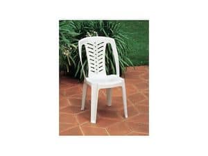 Corona, Plastic chair with high backrest, for outdoor use